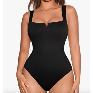 FeelinGirl Square Neck Shapewear Bodysuit Tummy Control Slimming Bodysuit Tank